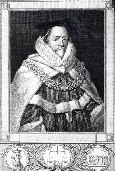 Sir Edward Coke, engraved by Thomas Trotter by Cornelius Janssen van Ceulen